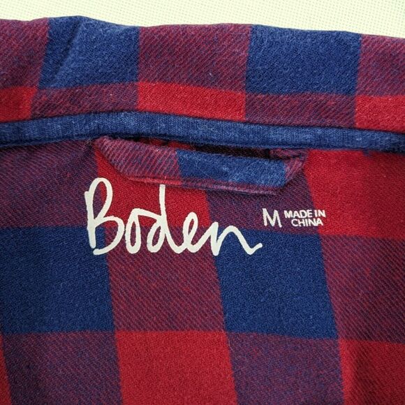 Boden M Checkered Button Front Pajamas Top - Picture 5 of 6